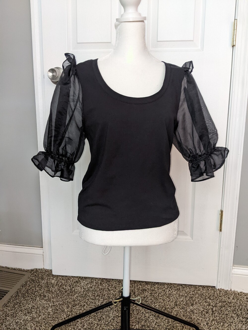 French Connection Rosana Puff Sleeve Top M